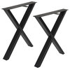 X-Type Table Leg, Set of 2, Black, 30''