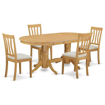 5-Piece Dinette Table Set, Kitchen Table and 4 Dining Chairs With Cushion