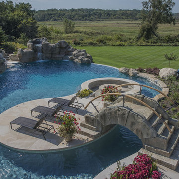 Pool Island Featuring Sunken Fire Pit