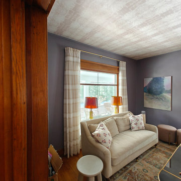 Ceiling. Wallpaper installation. Chicago