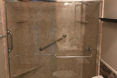 Tub to walk-in shower transition