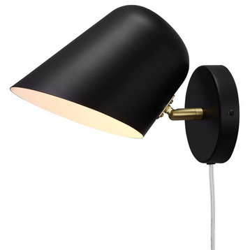 Sconce Wall Lamp Light Fixture, Black, Metal, Modern Cafe Bistro Hospitality