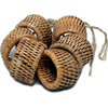Artifacts Rattan Oval Napkin Rings 6 Piece Set, Honey Brown