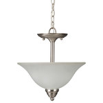 Yosemite Home Decor - 2-Lights Inverted Pendant, Satin Nickel Finish - Features: