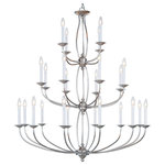 Livex Lighting - Livex Lighting 4180-91 Home Basics - Three Tier Twentyfour Light Chandelier - 41-91_04_1k.jpgHome Basics Three Ti Brushed Nickel Glass *UL Approved: YES Energy Star Qualified: n/a ADA Certified: n/a  *Number of Lights: Lamp: 24-*Wattage:40w Candelabra bulb(s) *Bulb Included:No *Bulb Type:Candelabra *Finish Type:Brushed Nickel