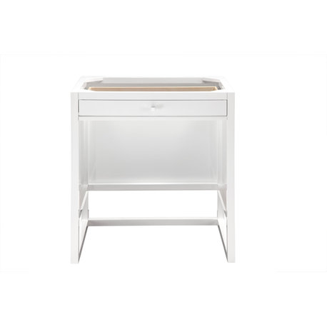 Athens 30" Makeup Counter, Glossy White, Cabinet Only