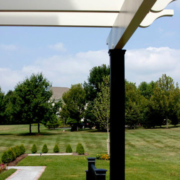 Timber Tech Deck wiht Intex Pergola and Bluestone Patio