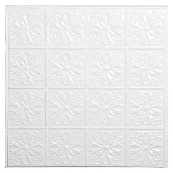Tin Ceiling 5-Pack Kit, 2' x 2', Bright White Satin Pattern #27