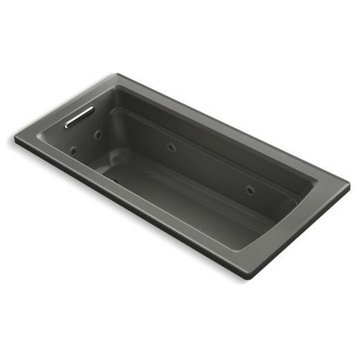 Kohler Archer 66"x32" Drop-In Whirlpool and Heater, Thunder Gray