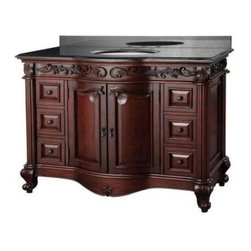 Pegasus - Pegasus Estates 49 in. Bathroom Vanity in Rich Mahogany with Granite Bathroom Va - Bathroom Vanities And Sink Consoles