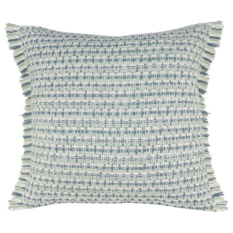 Interwoven Coastal Delight Fringed Throw Pillow