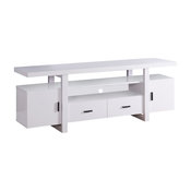 Eye- Catching TV Stand With Open Shelves, White