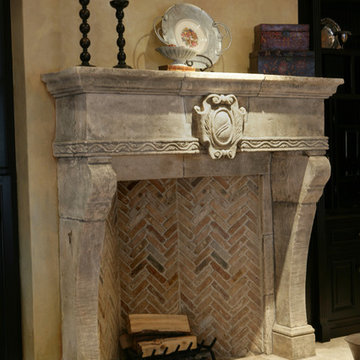 Antique Stone Fireplace Mantels