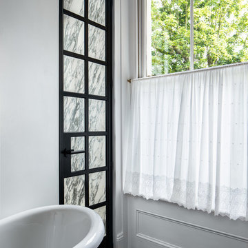 Internal steel shower doors