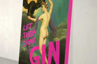 Eclectic Canvas Wall Art - "Let them Drink Gin"