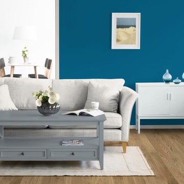 Das KOLORAT-Zimmer in Blau.