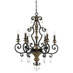 Quoizel Lighting - Quoizel Lighting Marquette - Six Light Chandelier, Heirloom Finish - With a subtle smattering of multifaceted crystal drops, this refined design is worthy of a French parlor, and nearly as romantic as Paris itself.  The beautiful Heirloom finish is a rich bronze with antique silver highlights.Marquette Six Light Chandelier Heirloom *UL Approved: YES *Energy Star Qualified: n/a  *ADA Certified: n/a  *Number of Lights: Lamp: 6-*Wattage:60w B10 Candelabra Base bulb(s) *Bulb Included:No *Bulb Type:B10 Candelabra Base *Finish Type:Heirloom