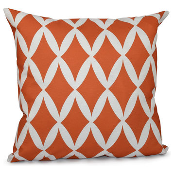Geometric Decorative Pillow, Celosia Orange, 20"x20"