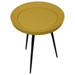 Get My Rugs LLC - Handmade Aluminium And Iron Side Table, 16.1x14.9x18.3 - This handmade side table brings comeliness to your home decor. The modern layout, an amazing handmade technique of designing and radiant mustard shade of this side table will give an elegant impact to your living zone. The aluminium and iron material of this round shaped side table gives it high durability and sturdiness. It is indeed the best pick for your home d�cor.