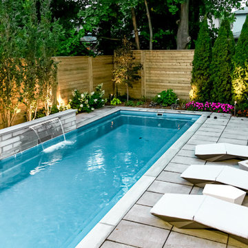 Front & Back Yard Project: Fibreglass Pool, driveway, interlocking, landscaping
