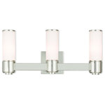 Livex Lighting - Livex Lighting 52123-35 Weston - Three Light Bath Vanity - This stunning design features a polished nickel fiWeston Three Light B Polished Nickel Sati *UL Approved: YES Energy Star Qualified: n/a ADA Certified: YES  *Number of Lights: Lamp: 3-*Wattage:60w Candelabra Base bulb(s) *Bulb Included:No *Bulb Type:Candelabra Base *Finish Type:Polished Nickel