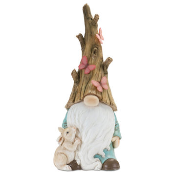 Tree Trunk Gnome Statue 24.75"H