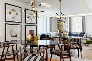 Photo of a contemporary dining room in London.