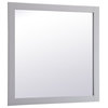 Elegant Decor Aqua 36" Square Wood Frame Bathroom Mirror in Gray