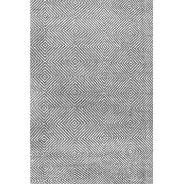 Hand-Tufted Trellis Rug, Gray, 4'x6'