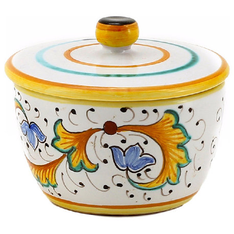 Perugino, Round Jar With Lid, Cotton Balls, Sugar, Sauces Etc...