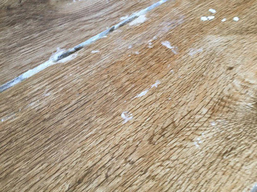Water in grout lines of new floor