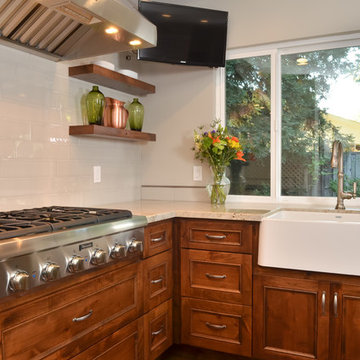 Danville Transitional Kitchen with Open Shelving