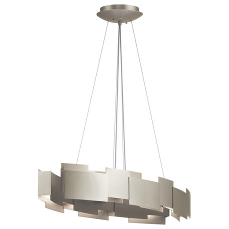 Kichler 42993LED Moderne 2 Light 34.25"W 1 Tier LED Abstract - Satin Nickel