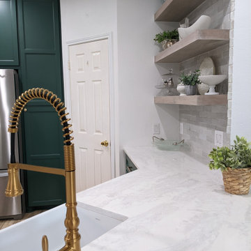 Billiard green kitchen