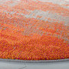 Safavieh Madison Collection MAD440G Rug, Grey/Orange, 5' X 5' Round