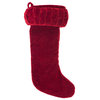 Vickerman Qtx17750 8"X19" Plush Red Velvet Christmas Stocking