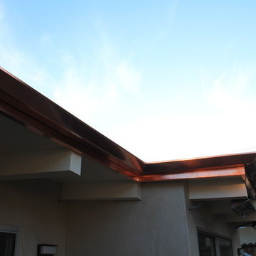 Copper Fascia Wrap and Angle Face Gutters, . Santa Monica.