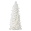 12" Feather Tree W/Glitter Tips,White