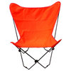 Butterfly Chair and Cover Combo With Black Frame, Orange