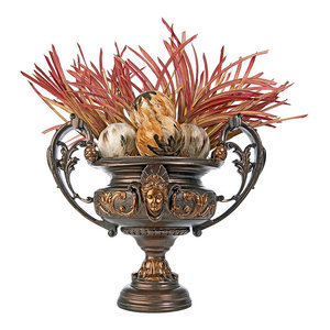 21 18th Century French Antique Replica Carlisle Cherubs Centerpiece Urn Traditional Decorative Jars And Urns By Xoticbrands Home Decor