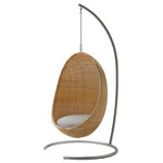 Sika Design - Nanna Ditzel Exterior Hanging Egg Chair, Natural With Sunbrella Sailcloth - The Exterior collection marries the high-style rattan frame designs of our Originals and Icons collections with our Alu-Rattan and ArtFibre materials for ultra-durable pieces designed to withstand the elements. Every model in this collection is contract-grade and completely maintenance-free. The Exterior collection can be left outdoors year-round while preserving the same comfort and flexibility of natural rattan.