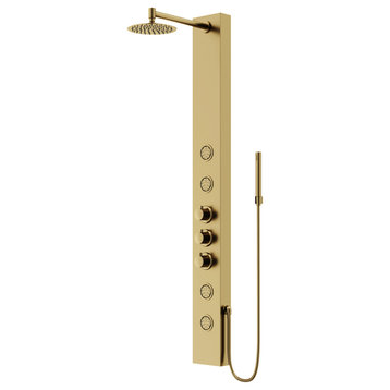 Vigo VG08013 Ellington Thermostatic Shower Panel - Matte Gold