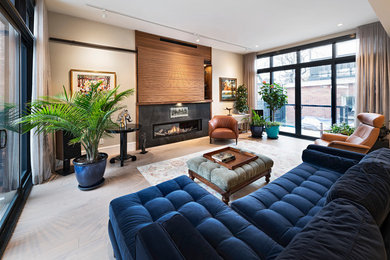 Eclectic living room photo in Ottawa
