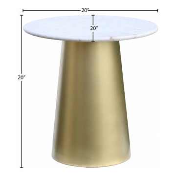 Meridian Gold Sorrento End Table - Marble/Metal