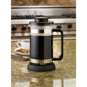 Coffee And Tea 8-Cup Riviera French Press With Coaster And Scoop, Black