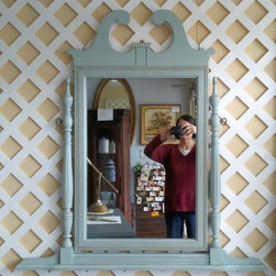 Robin Egg Blue Mirror Painted Wall Mirror Refurbished Wall Decor - Wall Mirrors
