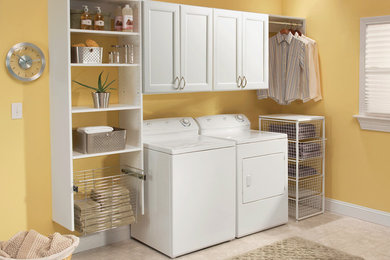 Example of a mid-sized single-wall laundry room design in Birmingham