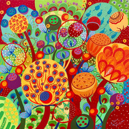 Le Jardin de ma Grand-M&egrave;re, 30 x 30 in, SOLD - Paintings
