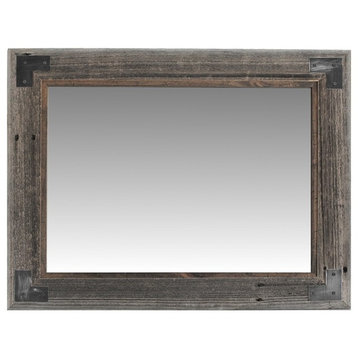 Rustic Bathroom Mirror, Modern Farmhouse Mirror, Ranch Hand Mirror, 28x34