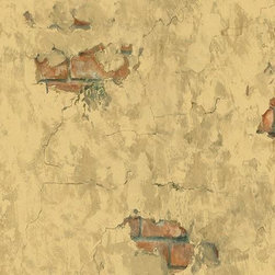 Plastered Tuscan Brick Wallpaper - Wallpaper
